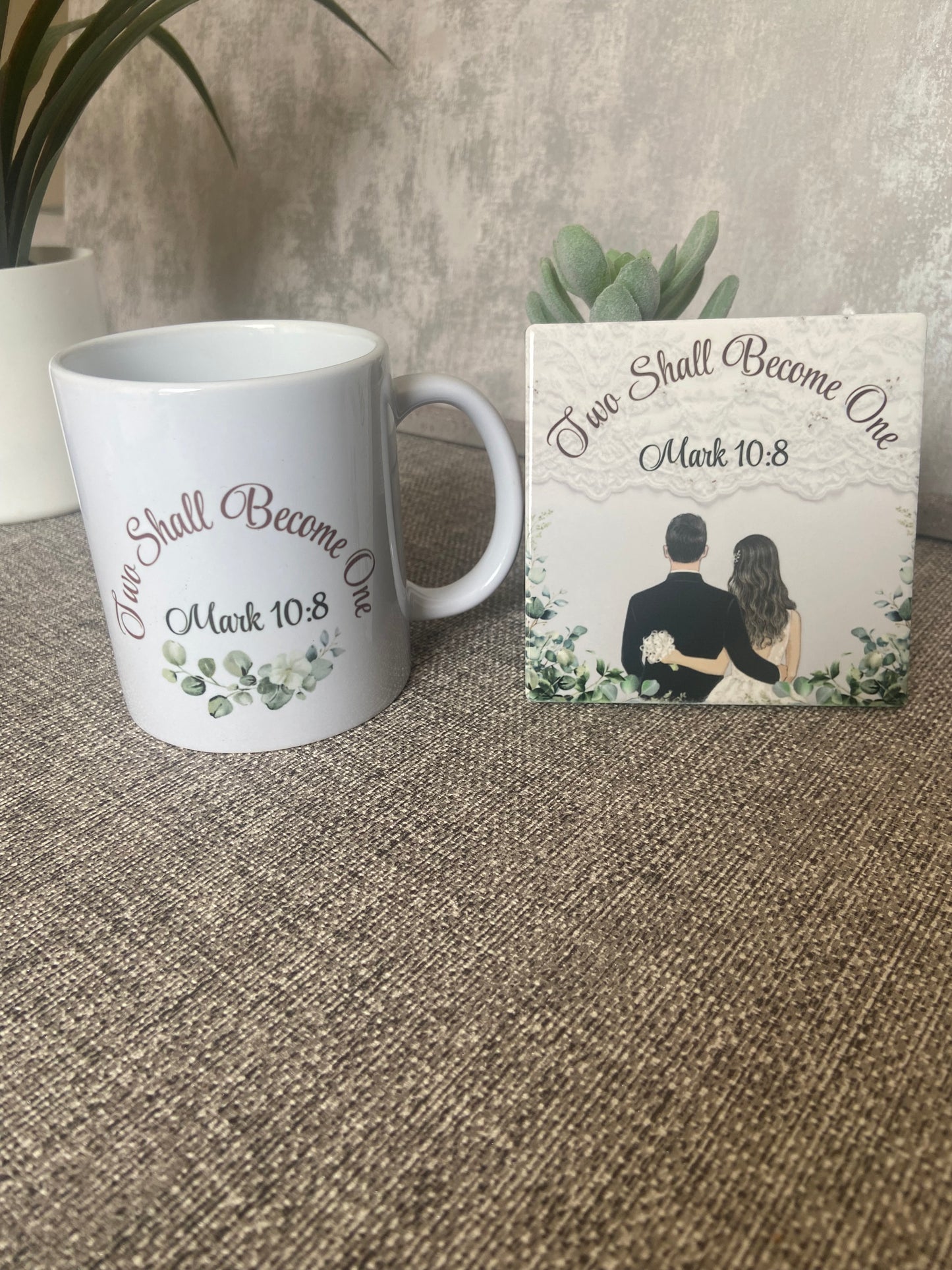 Two Shall Become One Mark 10:8 Mug & Coaster Set