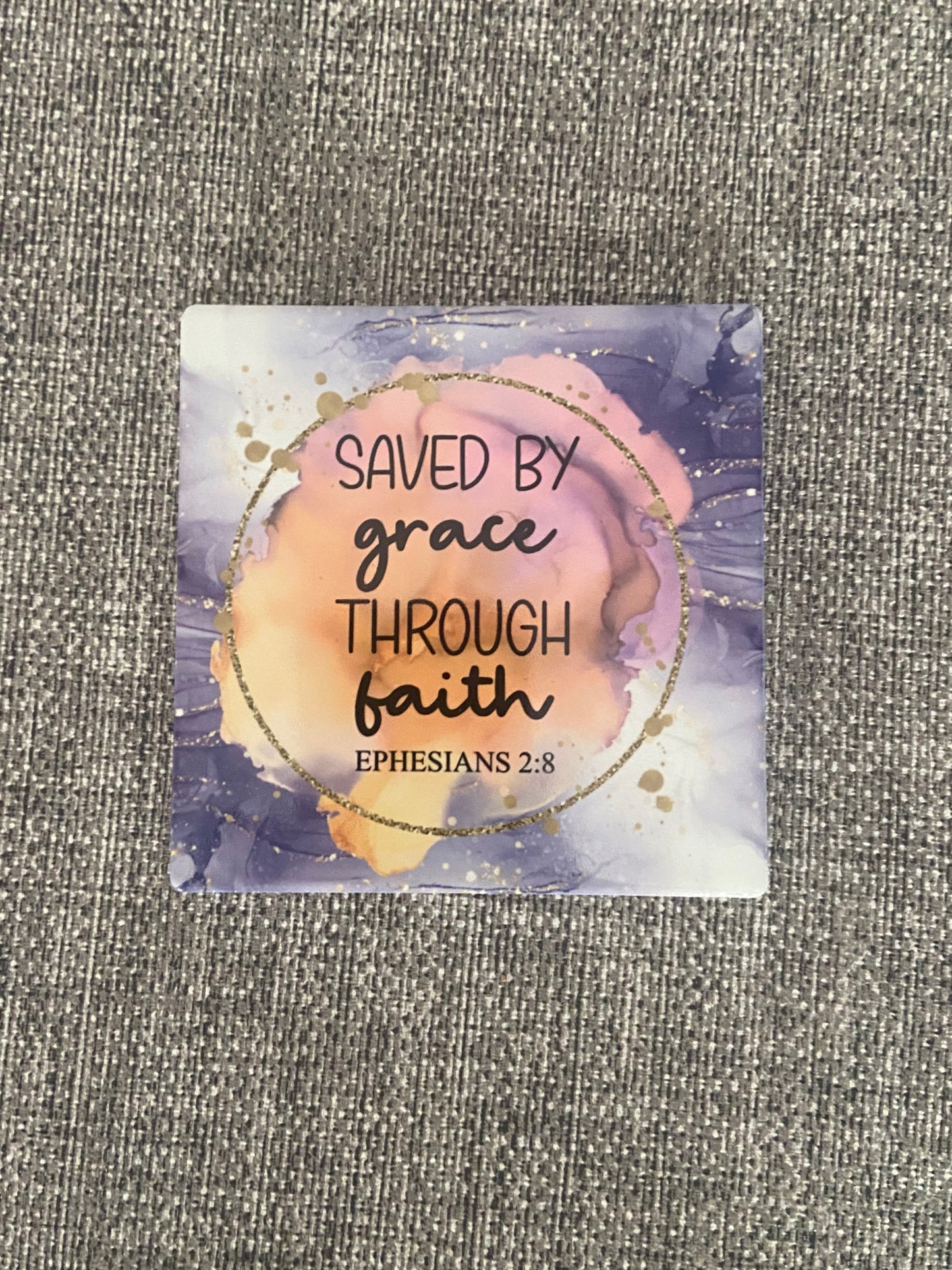 Saved By Grace Through Faith Ephesians 2:8 Single Coaster
