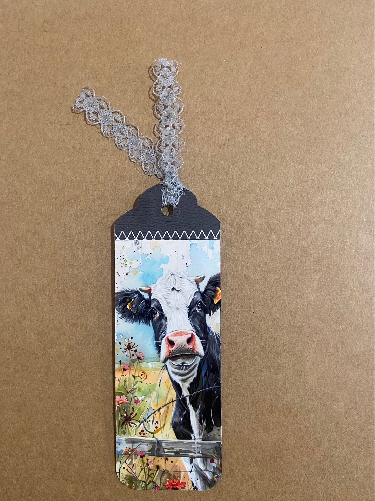 Laminated Bookmark - Cow At Fence 2