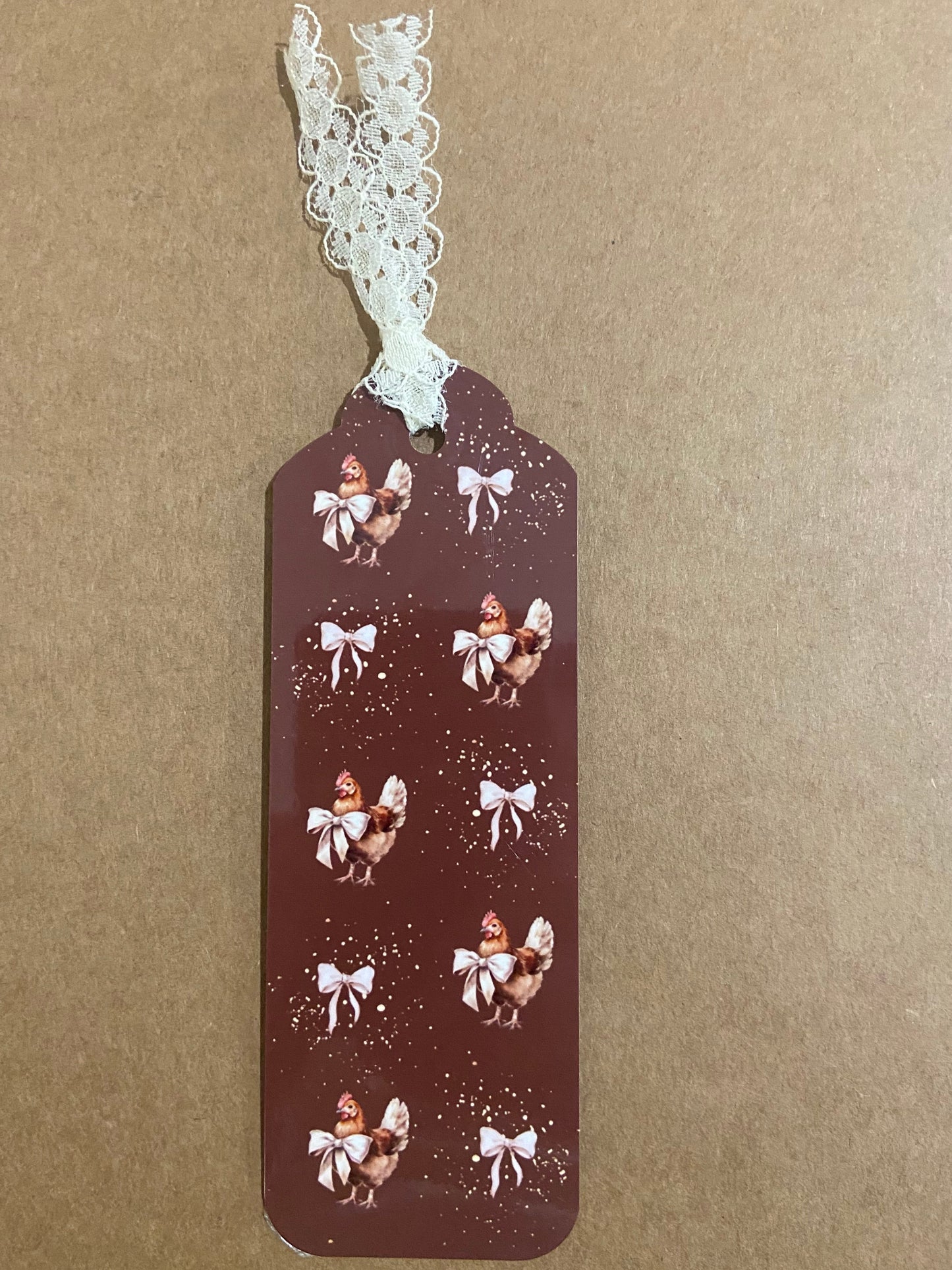 Laminated Bookmark - Chickens & Bows