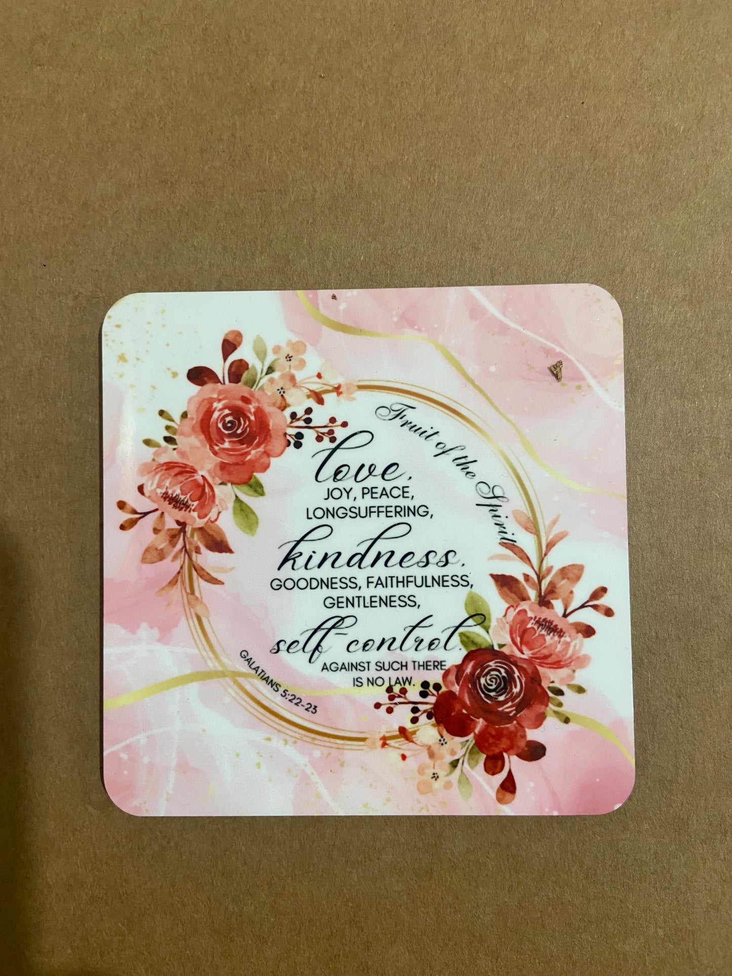 Fruit of The Spirit Galations 5:22-23 Single MDF Coaster