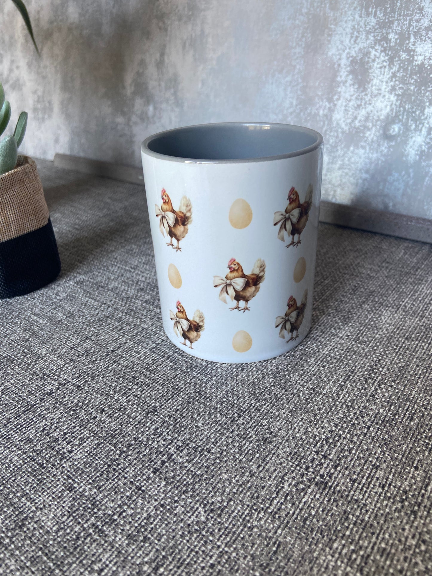 Chicken Egg Pattern Single Ceramic Mug