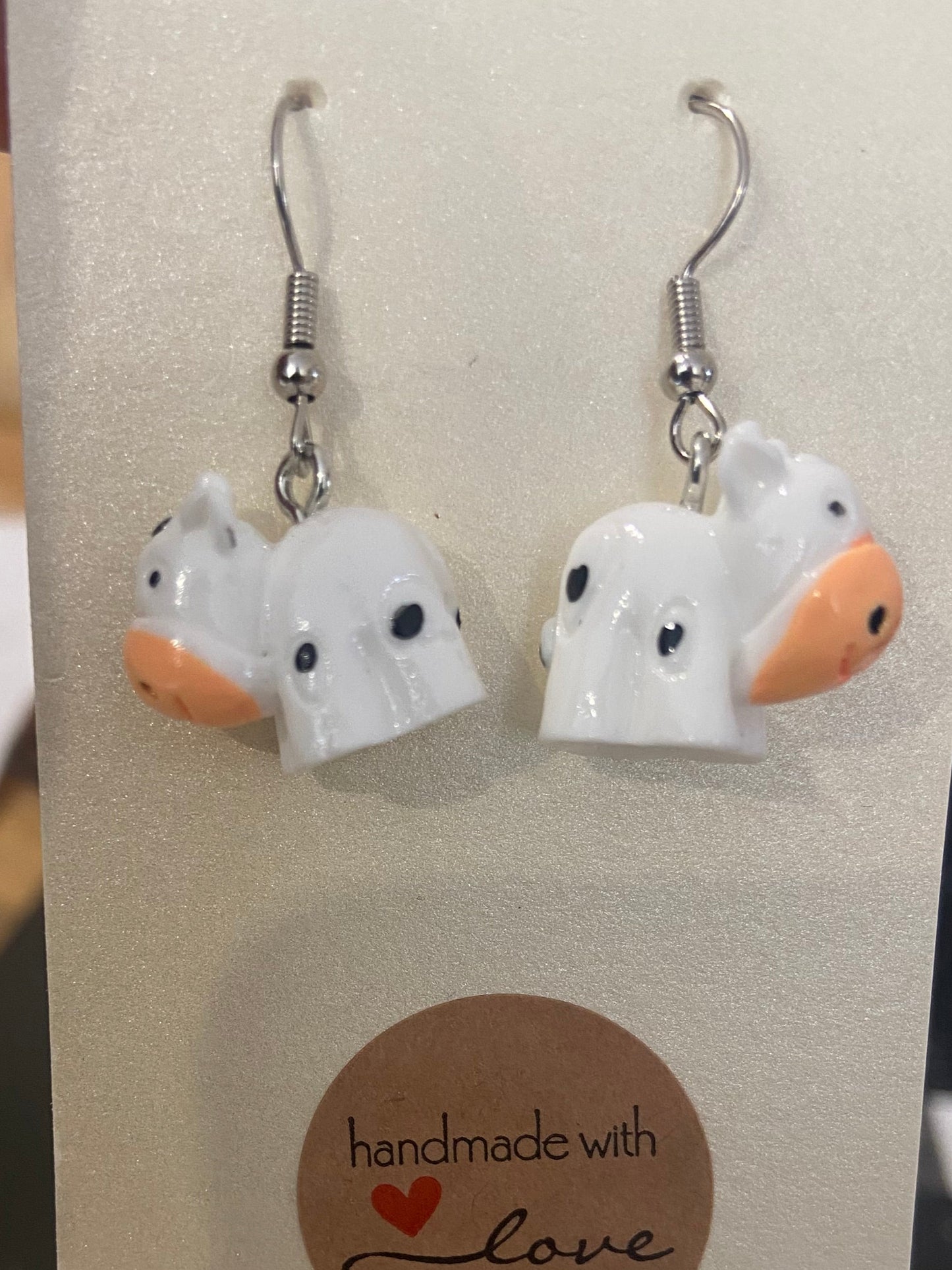 Cow Dangle Silver Earring