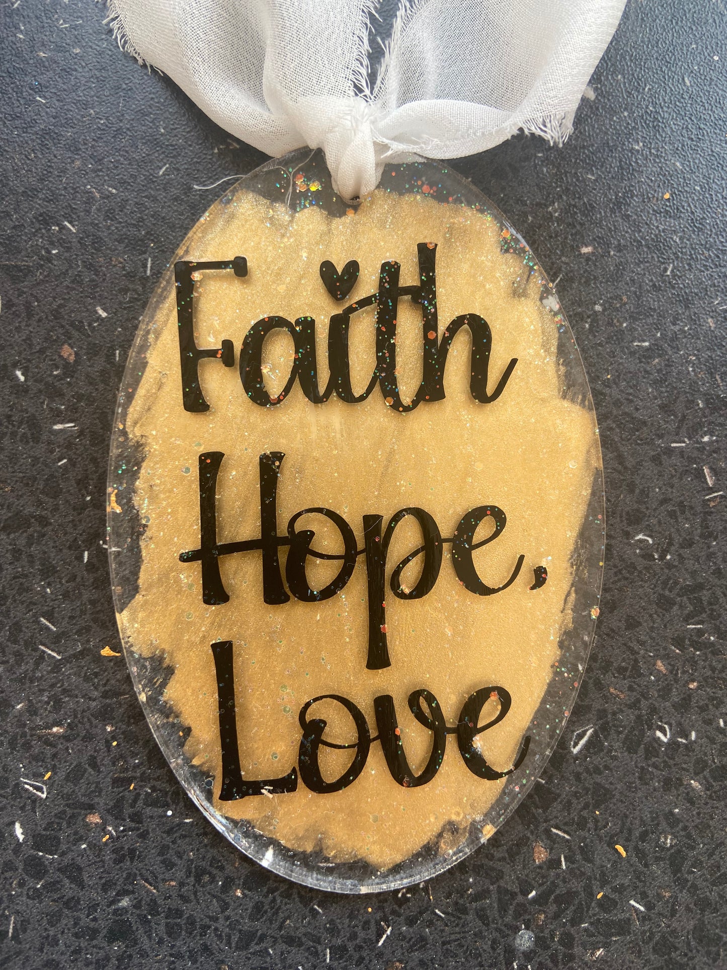 Faith, Hope, Love Oval Acrylic/ Resin Bookmark