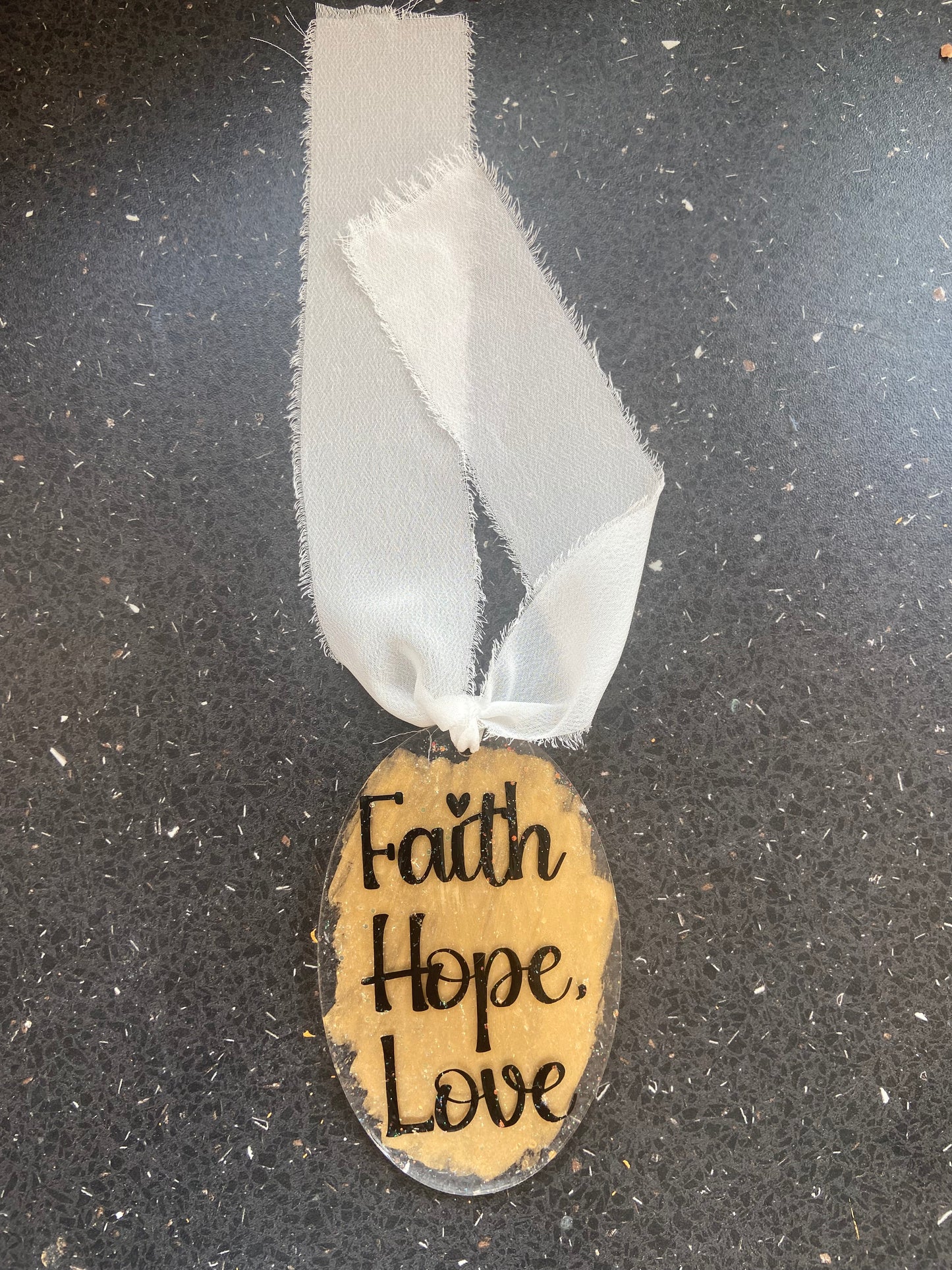 Faith, Hope, Love Oval Acrylic/ Resin Bookmark