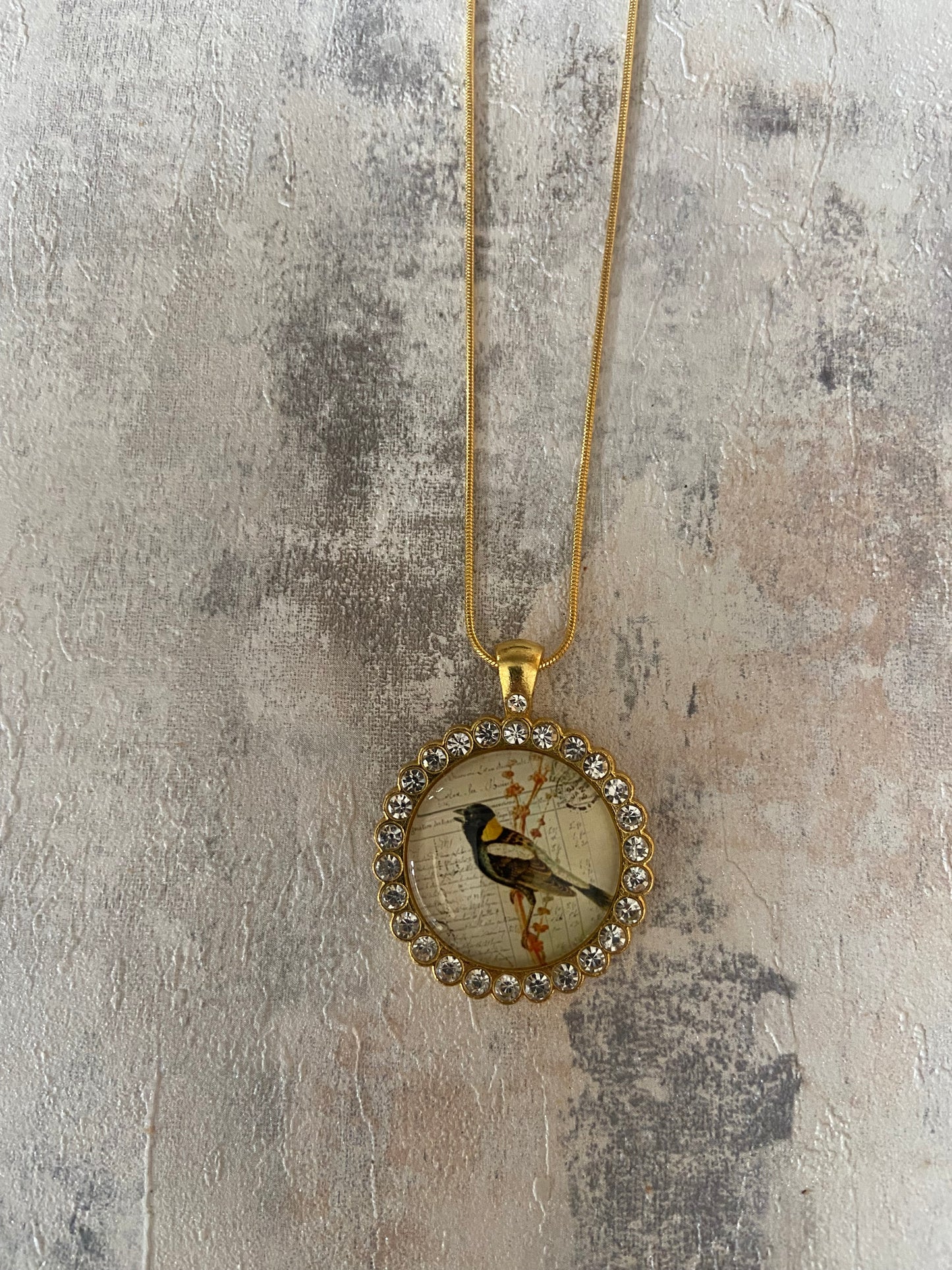 Dazzling & beautiful large gold bird pendant 3x3cm Pendant (60cm chain); 7 Variations