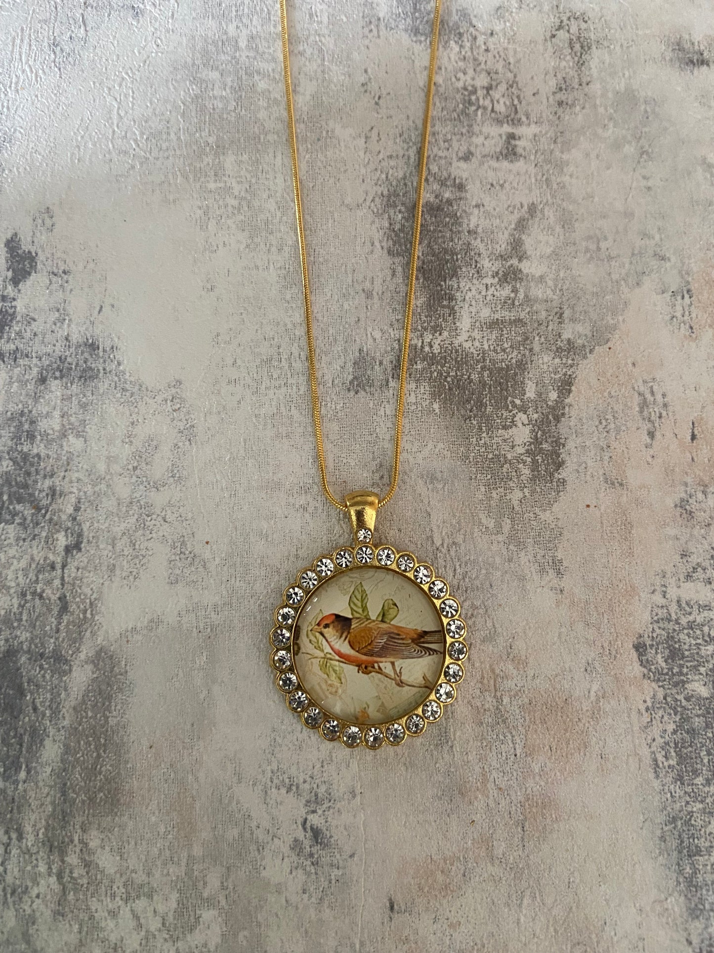 Dazzling & beautiful large gold bird pendant 3x3cm Pendant (60cm chain); 7 Variations