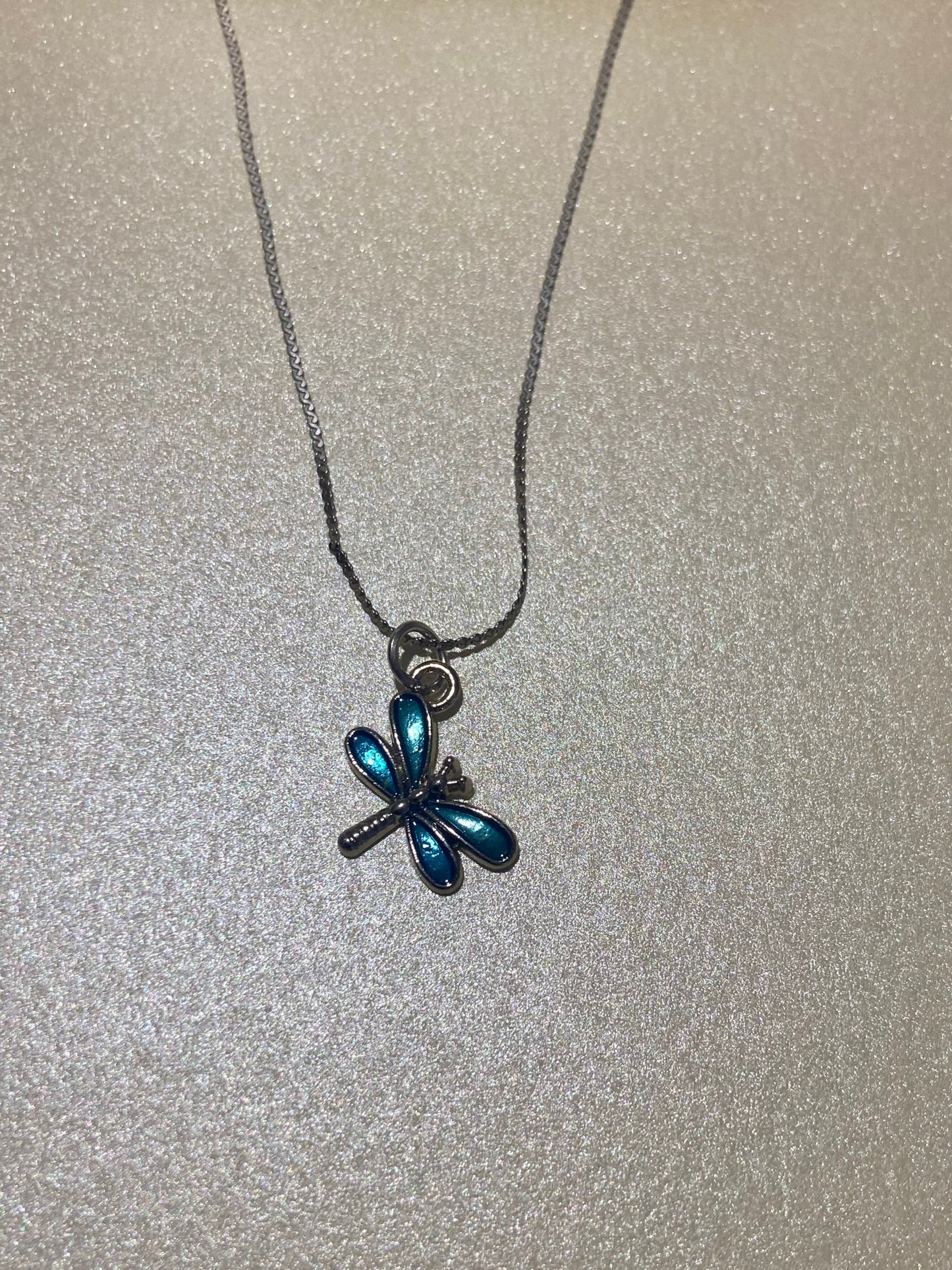 Dragonfly Dangle Silver Earrings & Necklace Set