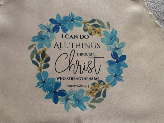 Adult Apron - I Can Do All Things Through Christ Philippians 4:13