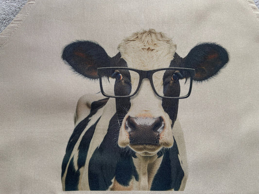 Adult Apron - Cow With Glasses