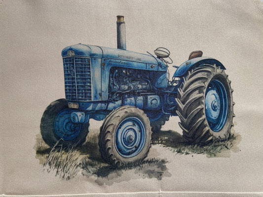 Adult Apron - Blue Vintage Tractor