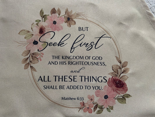 Adult Apron -But Seek First The Kingdom of God Matthew 6:33