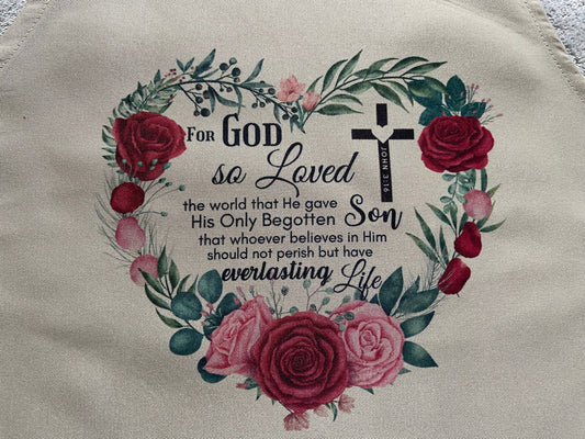 Adult Apron - For God So Loved The World John 3:16