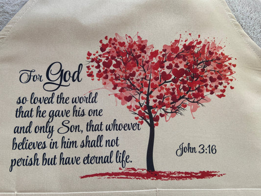 Adult Apron - For God So Loved The World John 3:16