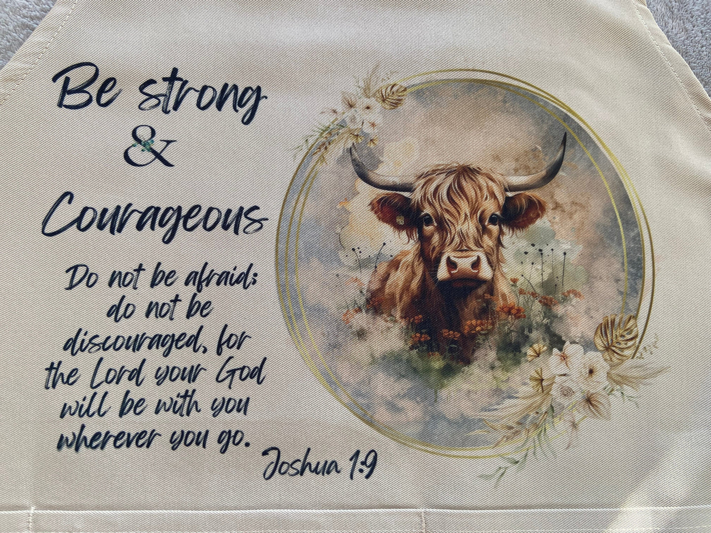 Adult Apron -Be Strong & Courageous Joshua 1:9