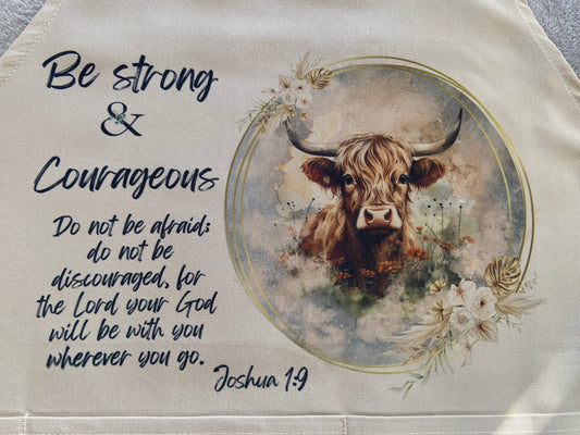 Adult Apron -Be Strong & Courageous Joshua 1:9