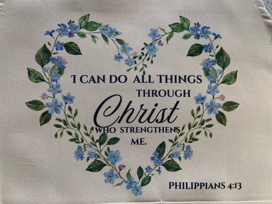 Adult Apron - I Can Do All Things Through Christ Philippians 4:13