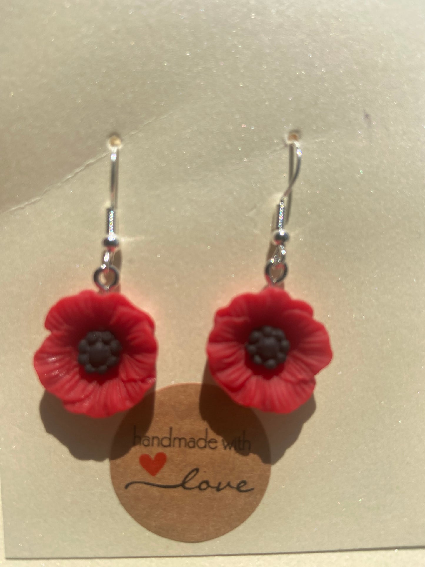 Poppy Silver earring & necklace set (45cm chain)