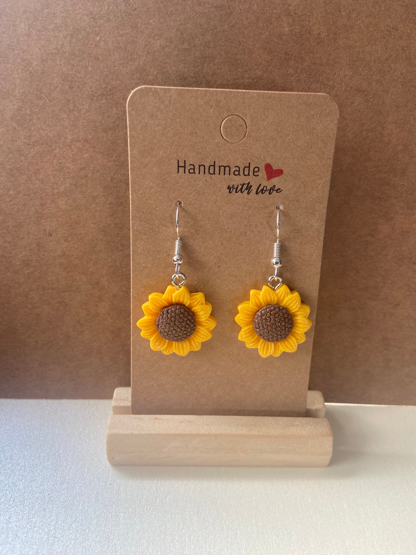 Sunflower Dangle Silver Earring