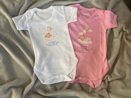 100% Cotton Soft Baby Vest - Fearfully & Wonderfully Made Psalm 139:14