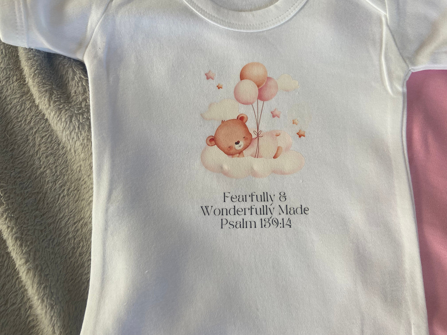 100% Cotton Soft Baby Vest - Fearfully & Wonderfully Made Psalm 139:14