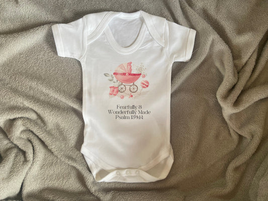 100% Cotton Soft Baby Vest - Fearfully & Wonderfully Made Psalm 139:14