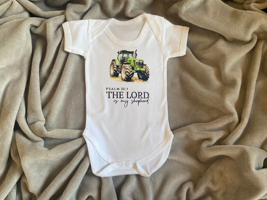 100% Cotton Soft Baby Vest - The Lord Is My Shepherd Psalm 23:1