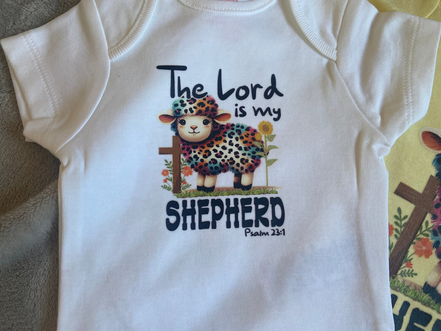 100% Cotton Soft Baby Vest - The Lord Is My Shepherd Psalm 23:1