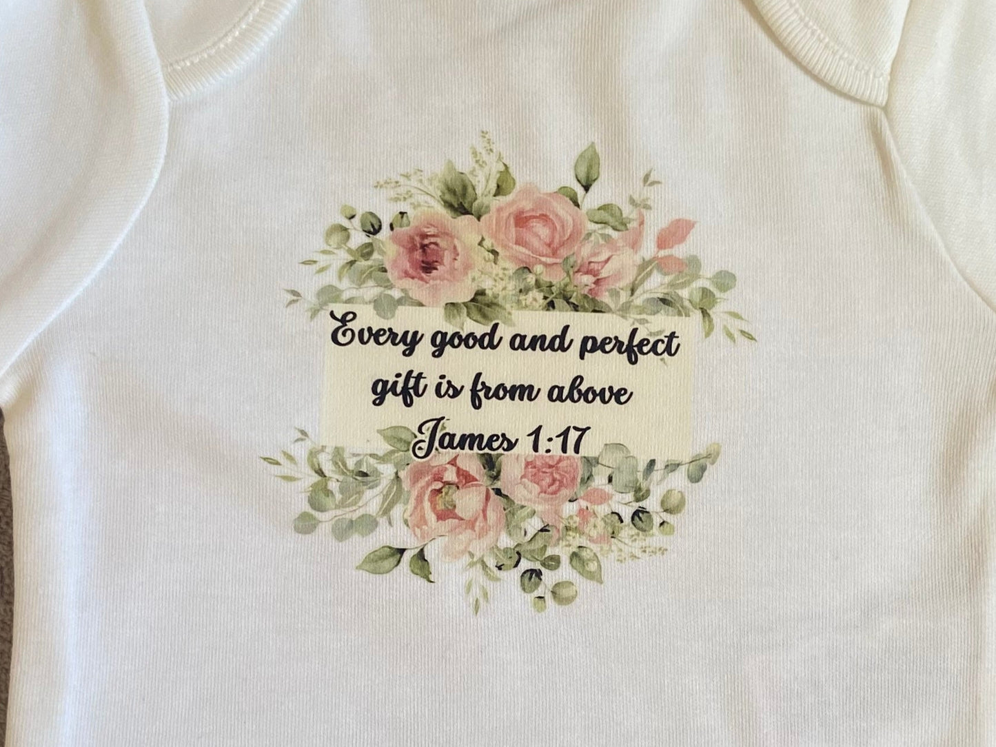 100% Cotton Soft Baby Vest - Every Good & Perfect Gift Is From Above James 1:17