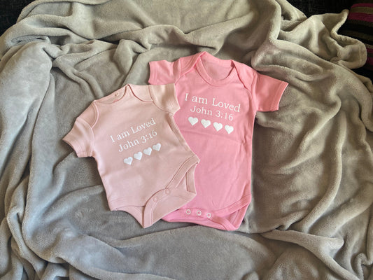 100% Cotton Soft Baby Vest - I Am loved John 3:16