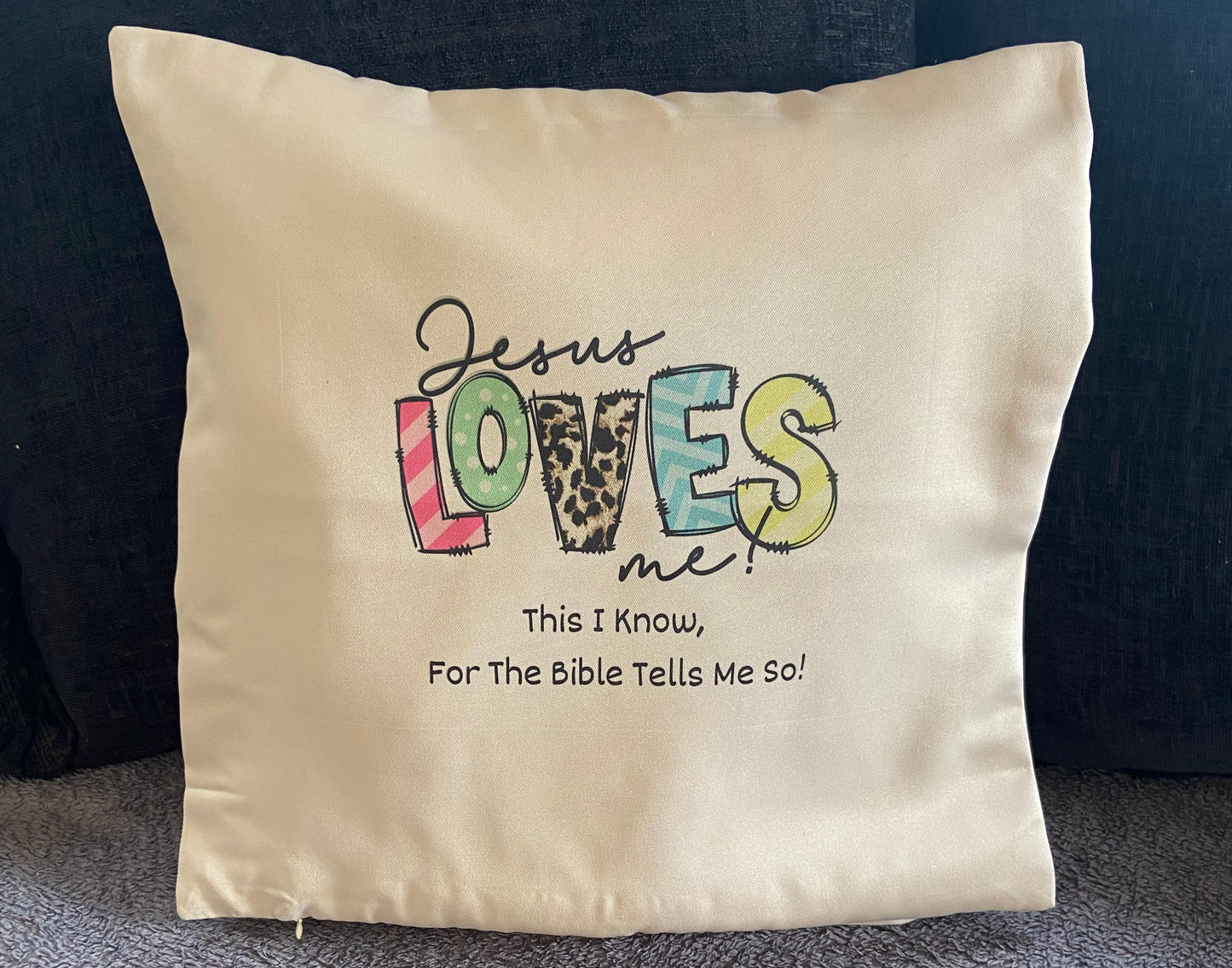 Cushion Cover 45x45cm Jesus Loves Me This I Know