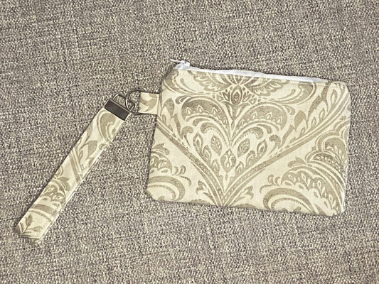 Wristlet Keychain Zip Pouch - Vintage Beige