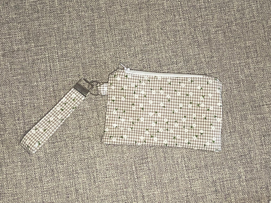 Wristlet Keychain Zip Pouch - Dainty Daisy