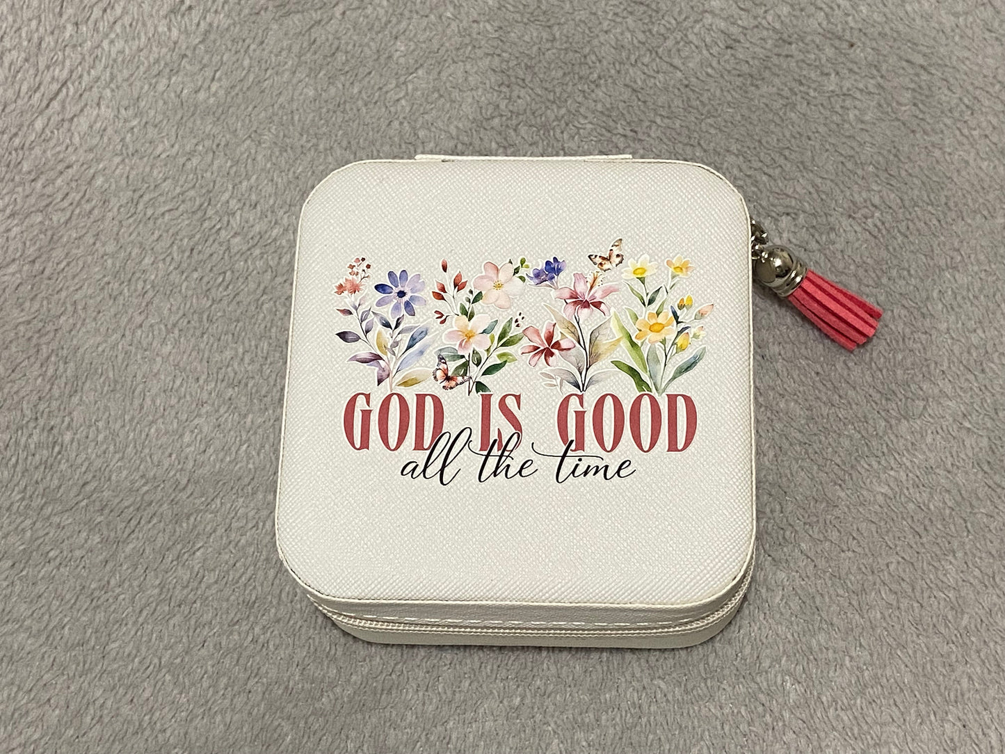 White Travel Jewellery Box - God Is Good All The Time