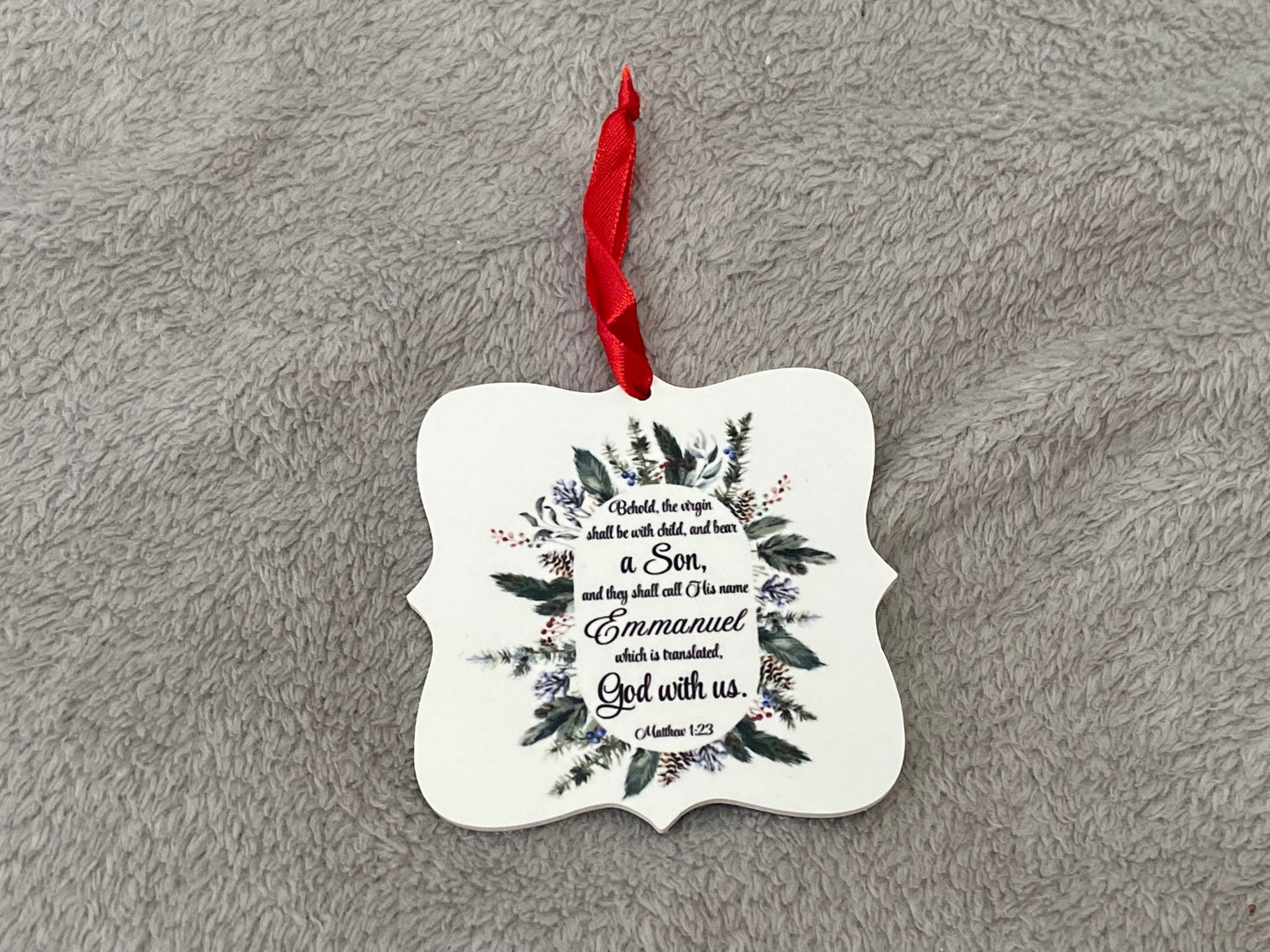 Acrylic Hanging CHRISTmas decoration - Emmanuel Matthew 1:23