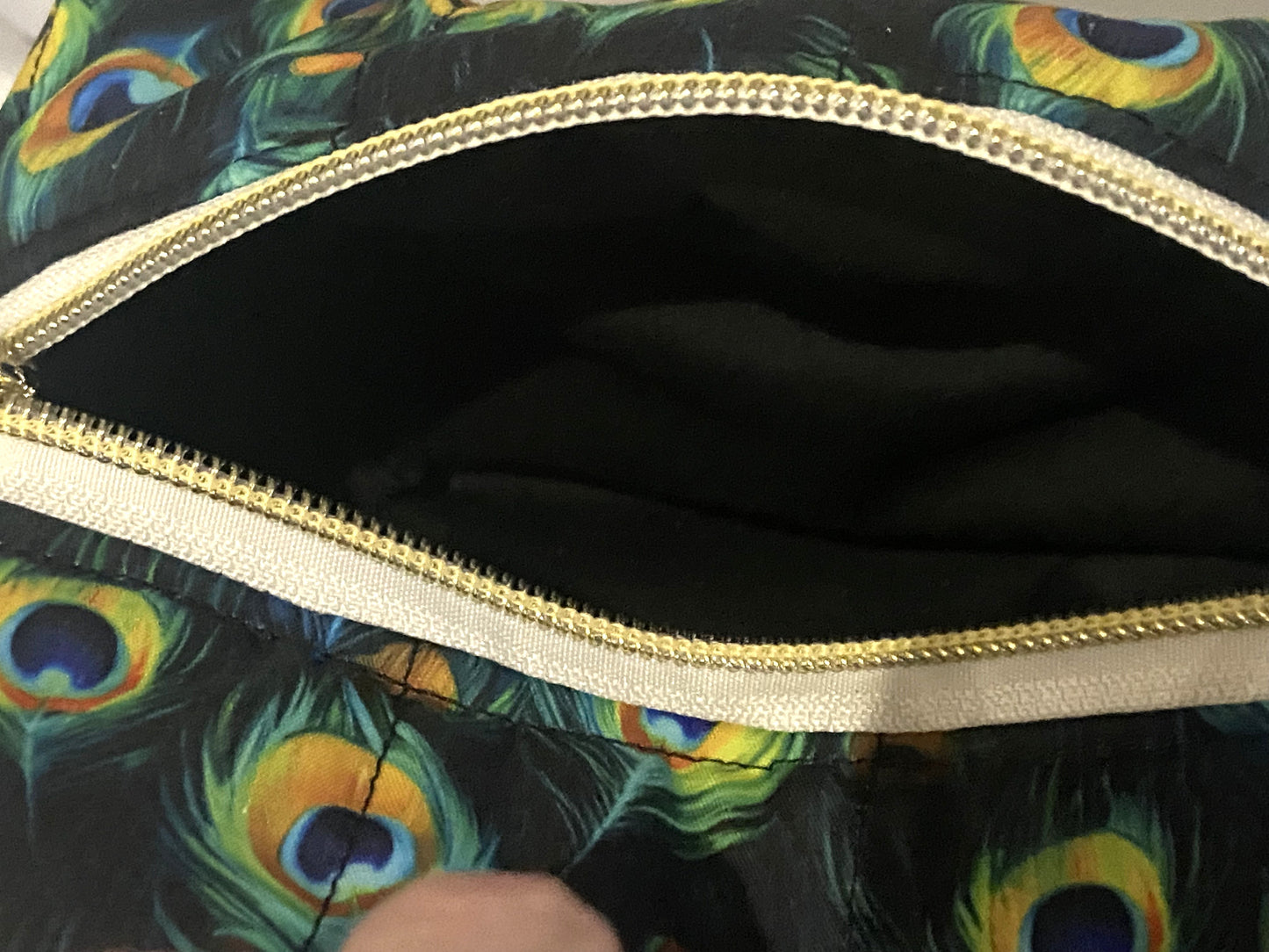 Quilted Boxy Pouch - Medium - Peacock