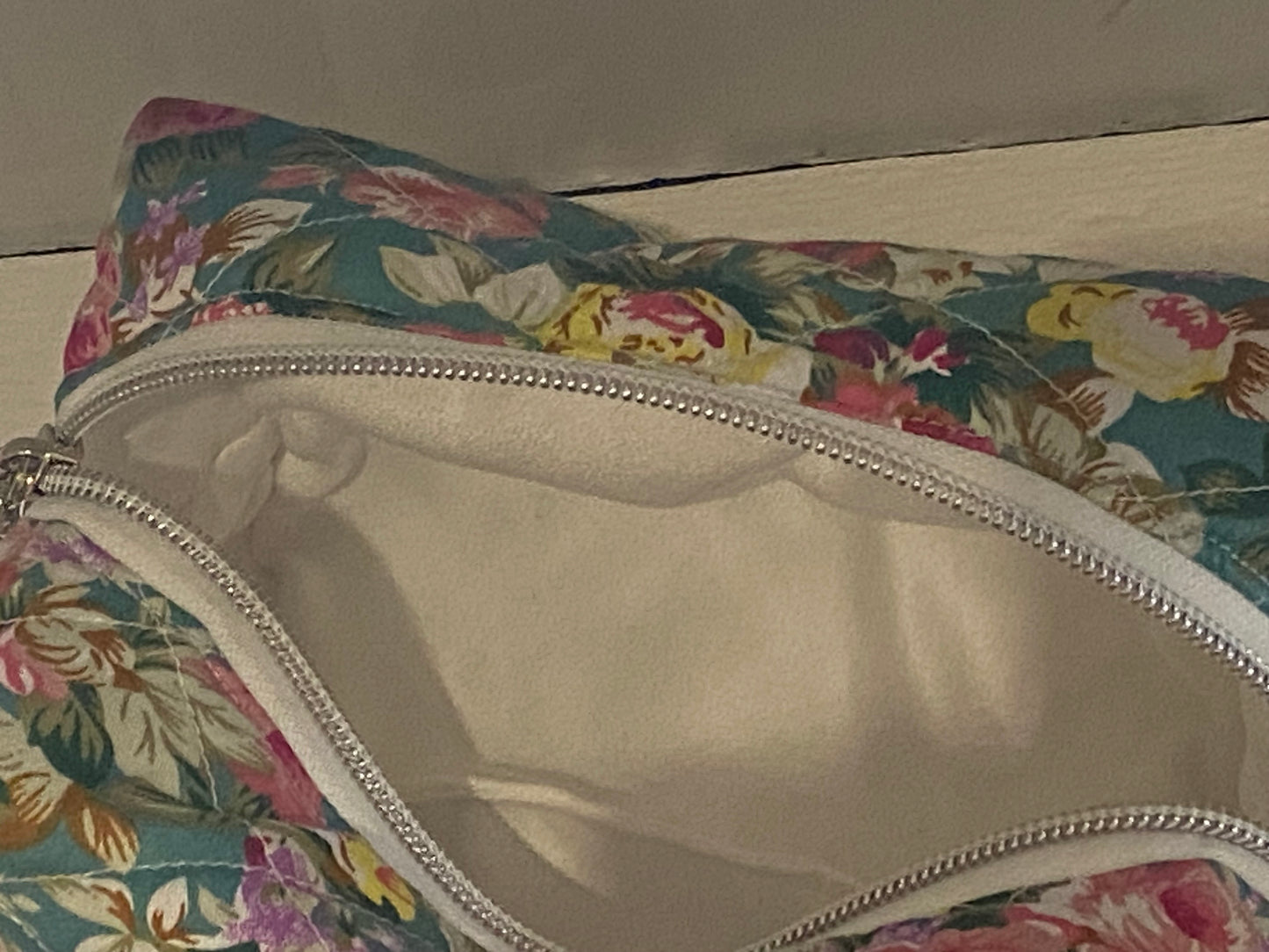 Quilted Boxy Pouch - Medium - Floral Garden