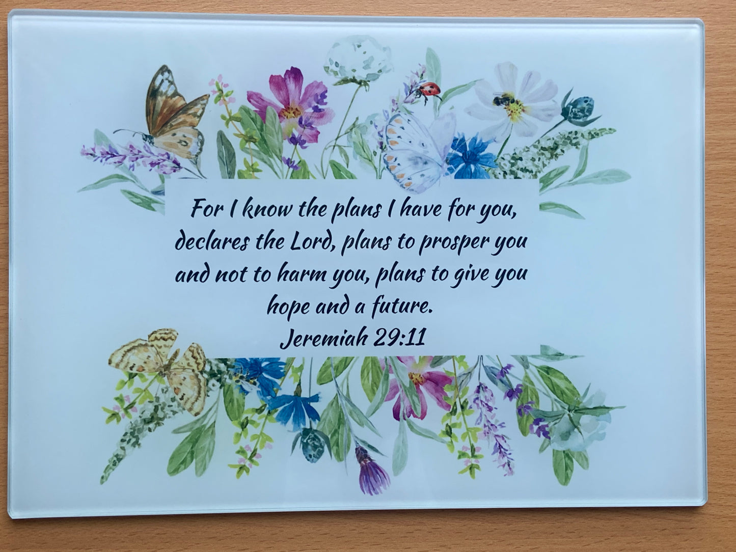 Medium Rectange Chopping Boards - 20x27.5cm Heat Resistant - For I Know the plans Jeremiah 29:11