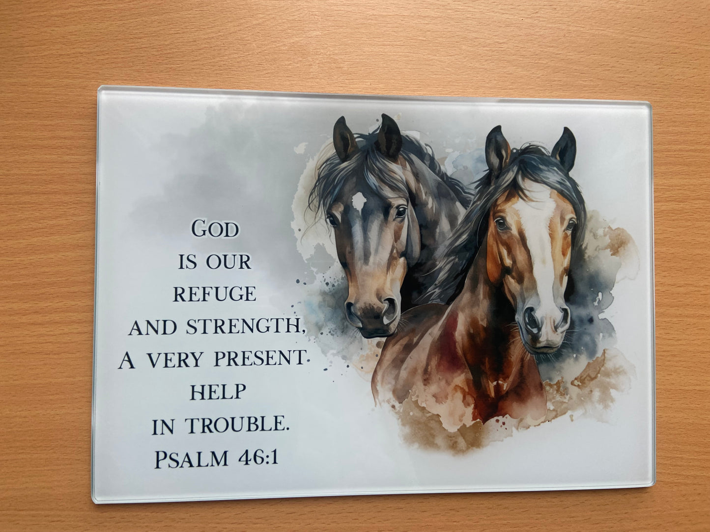 Medium Rectange Chopping Boards - 20x27.5cm Heat Resistant -God is our refuge Psalm 46:1