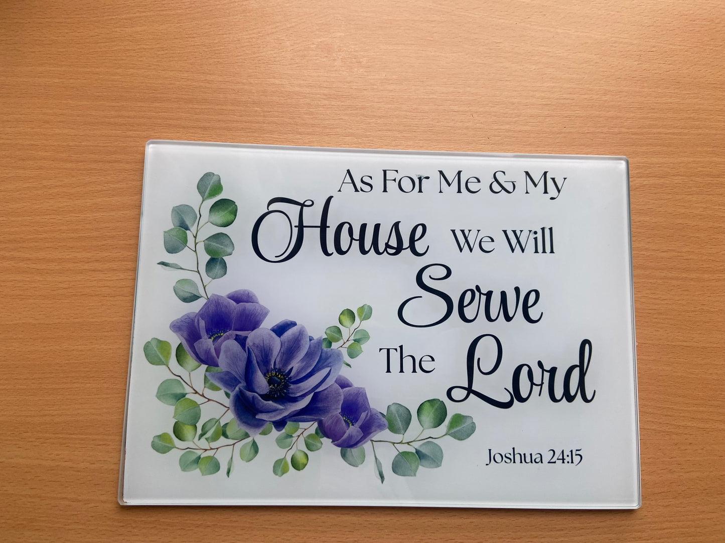 Medium Rectange Chopping Boards - 20x27.5cm Heat Resistant - My House we will serve the Lord Joshua 24:15