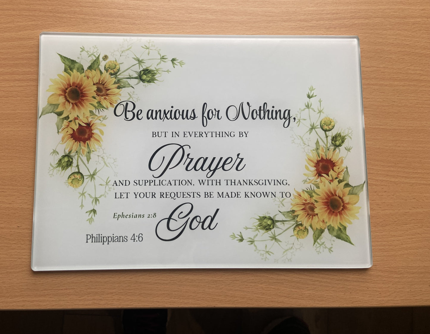 Medium Rectange Chopping Boards - 20x27.5cm Heat Resistant - Be Anxious For Nothing Phil 4:6