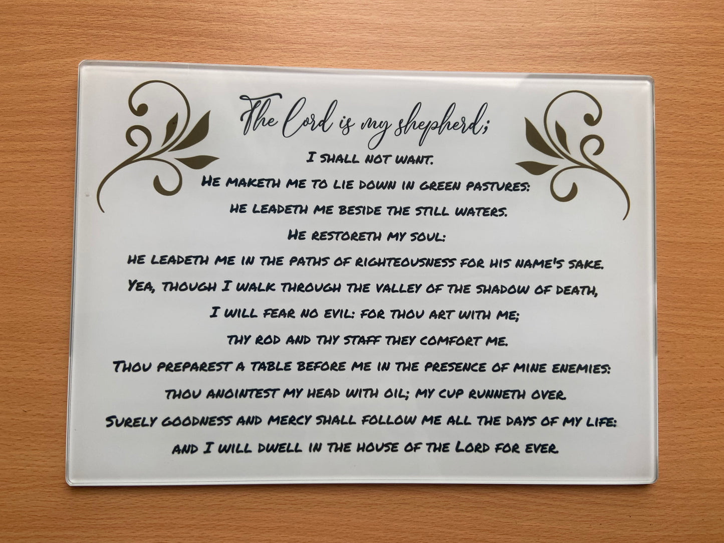 Medium Rectange Chopping Boards - 20x27.5cm Heat Resistant - The Lord is my Shepherd Psalm 23