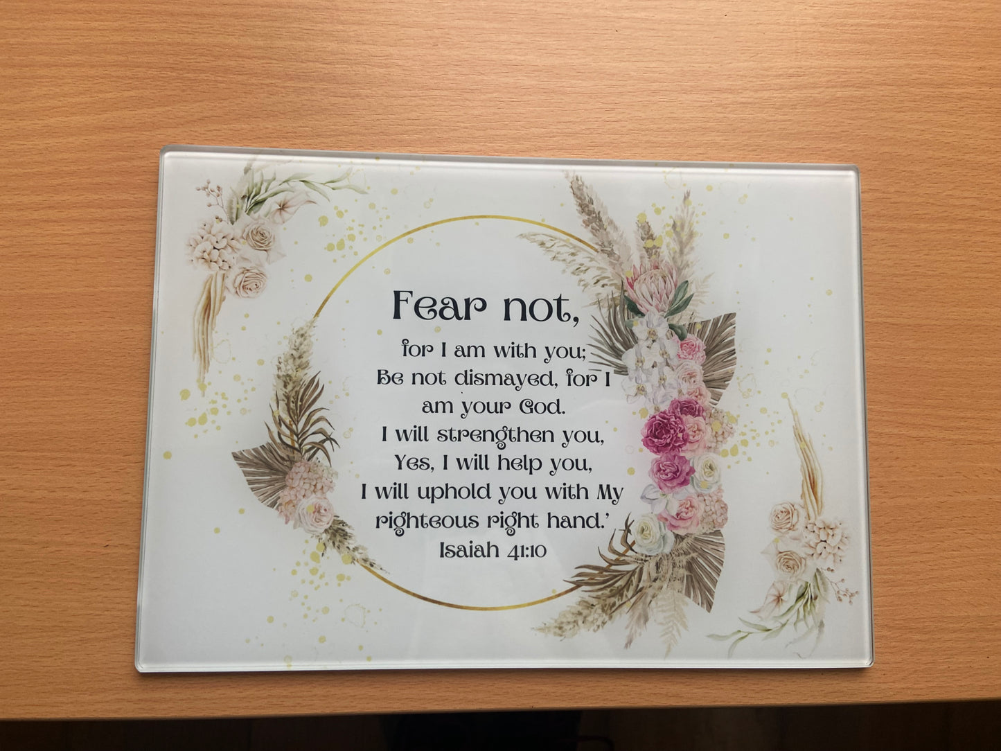 Medium Rectange Chopping Boards - 20x27.5cm Heat Resistant - Fear Not Isaiah 41:10