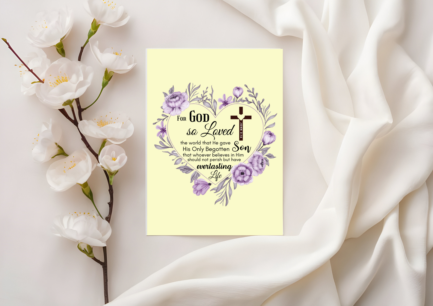 Scripture Card - For God so loved the world that he gave his one and only Son John 3:16