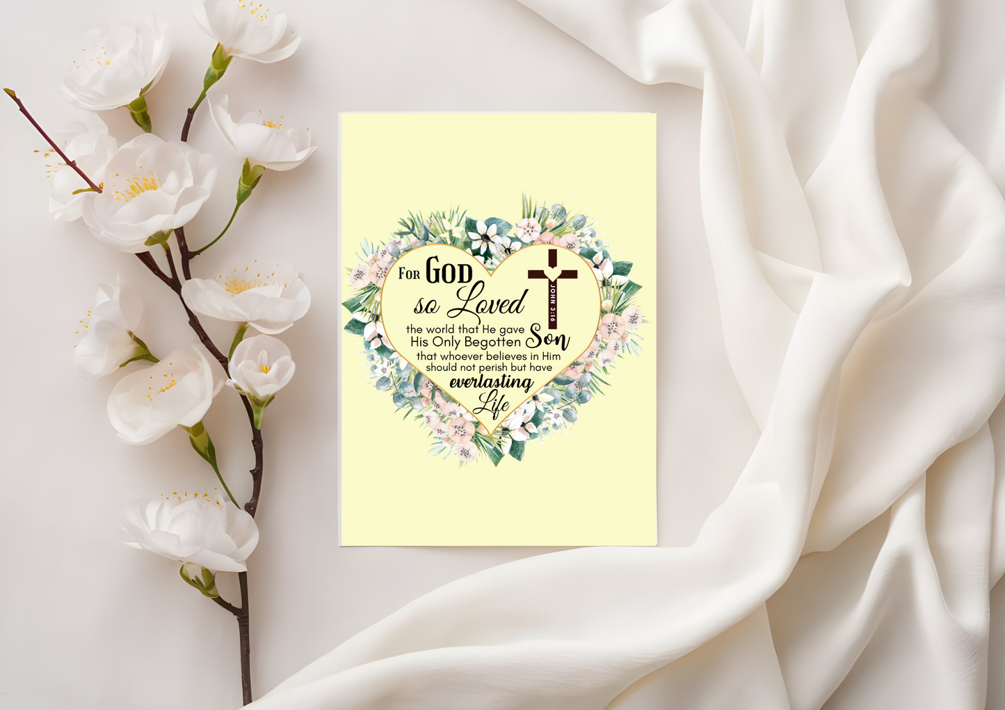 Scripture Card - For God so loved the world that he gave his one and only Son John 3:16