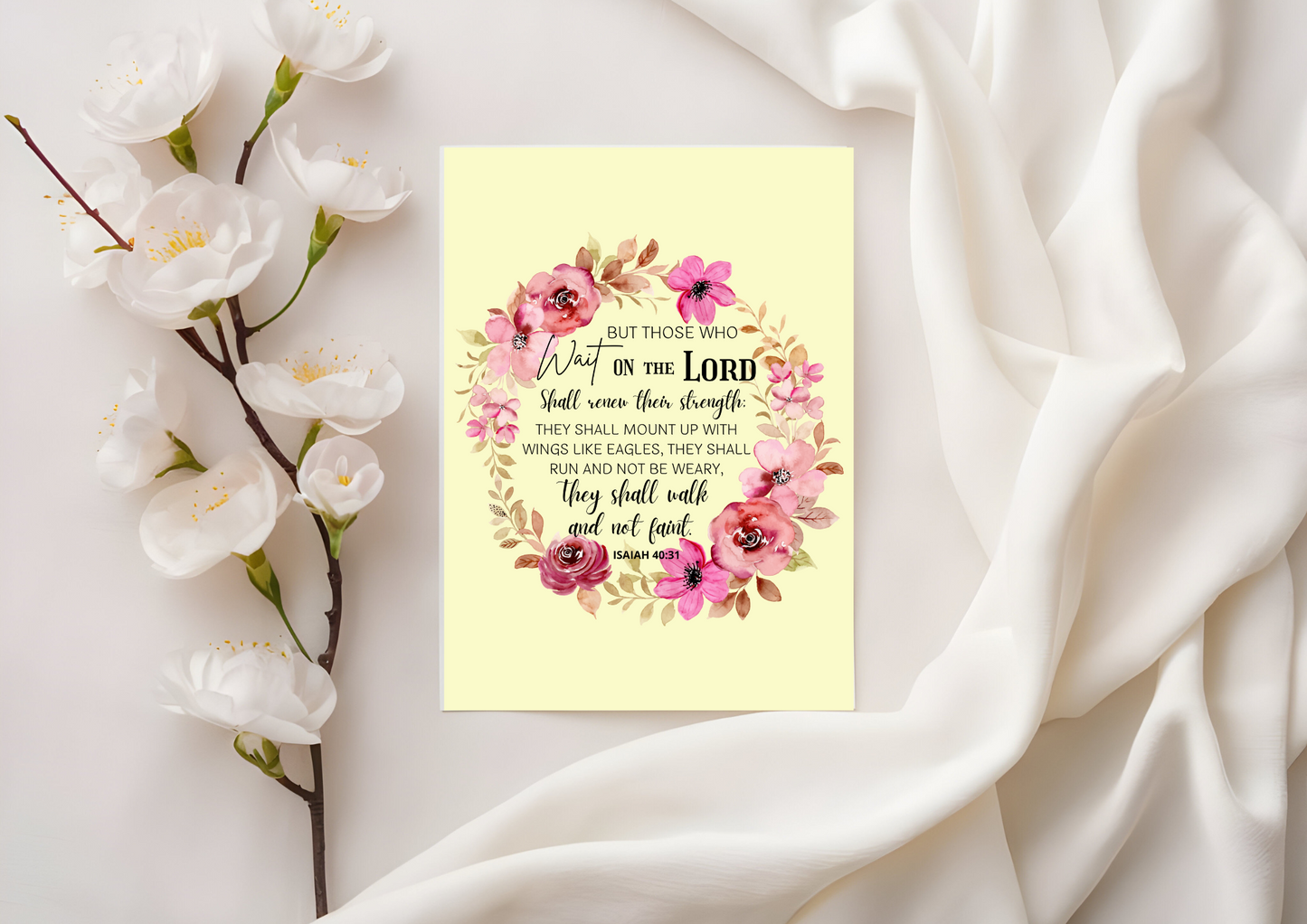Scripture Card - Isaiah 40:31 Those who wait on the Lord will renew their strength
