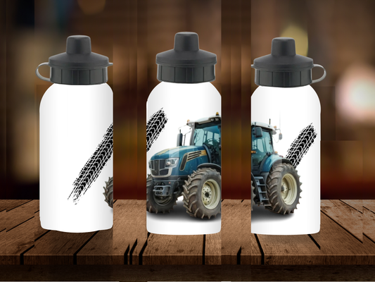 600ml Aluminium Water Bottle - Blue Tractor