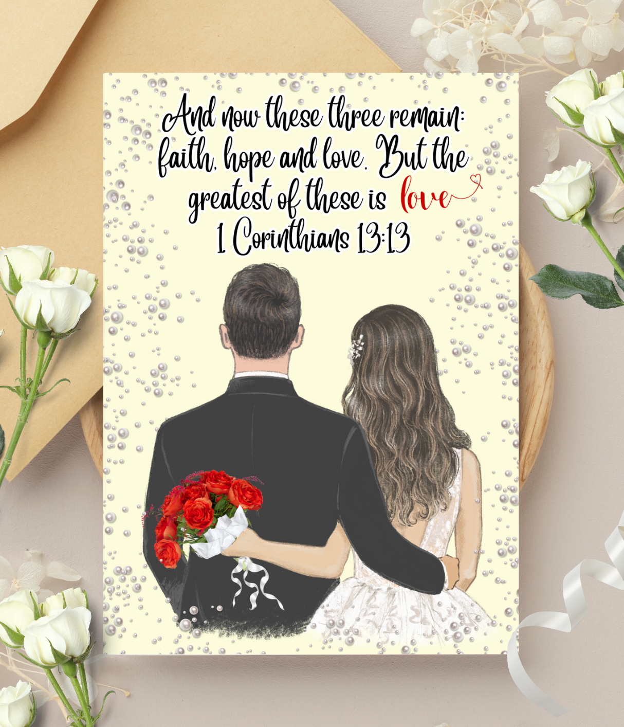 Wedding Card - Faith, Hope and Love. But the greatest of these is love.1 Corinthians 13:13