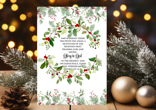 Christmas Card - Heavenly Host Praising God Luke 2:13-14