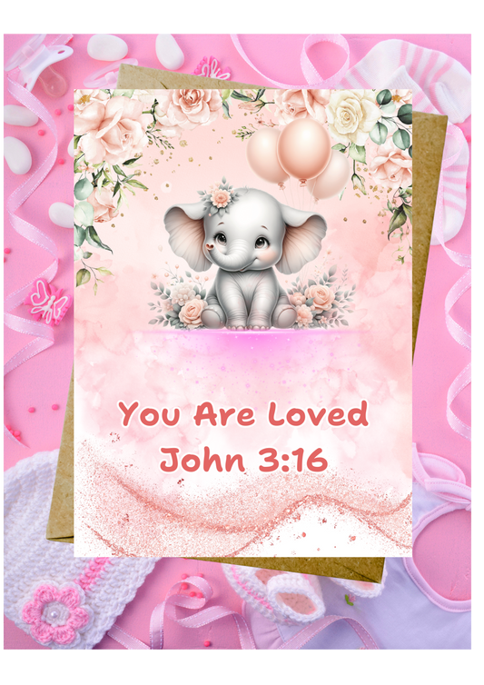New Baby Daughter Card - John 3:16 You Are Loved